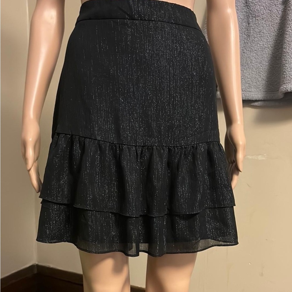 Madewell Black Ruffled Skater Mini Skirt - Picture 5 of 6
